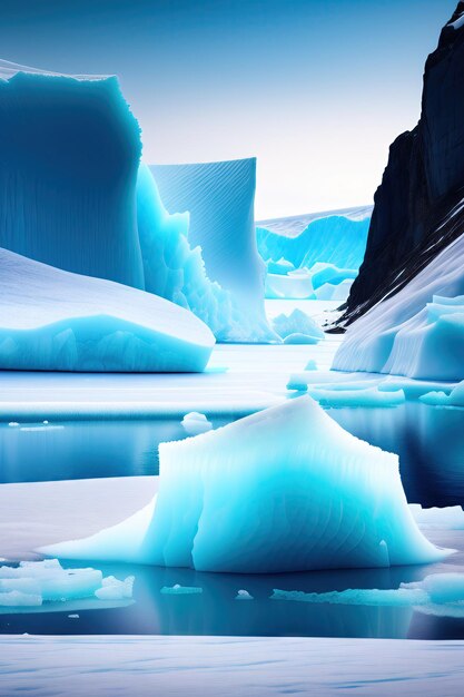 Iceberg en las regiones polares Capa de hielo ártico en el océano