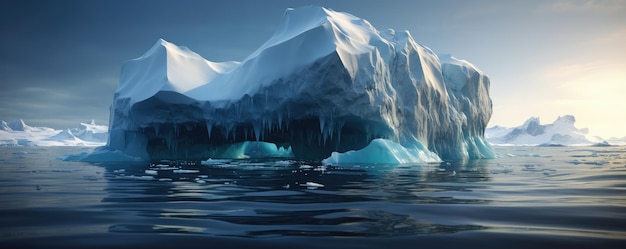 Iceberg versteckte Gefahr und globale Erwärmung Konzept Generative ai