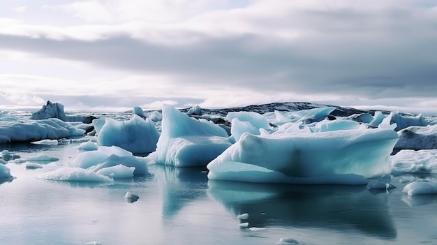 Icebergs flutuando na lagoa da geleira jokulsarlon gerat ai