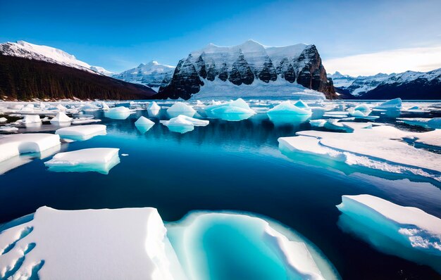 Los icebergs en la laguna de los glaciares