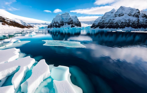 Los icebergs en la laguna de los glaciares