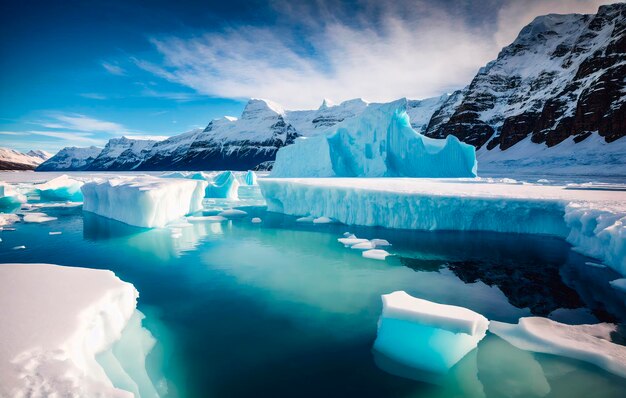 Foto icebergs na lagoa glacial