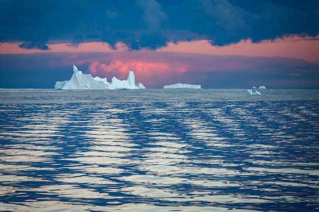 Icebergs na Passagem de Drake na Antártica