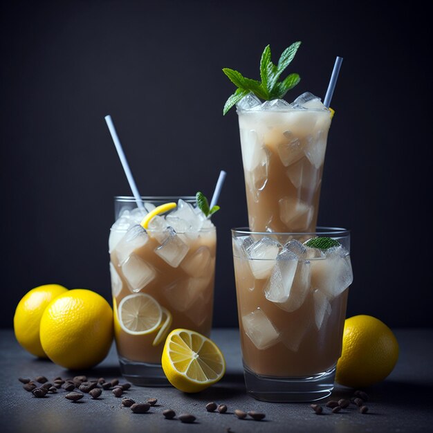 Iced Drinks coquetéis café gelado limonada