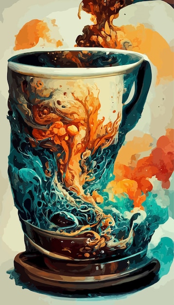 ich liebe kaffeetassenillustration. Internationaler Tag des Kaffees.