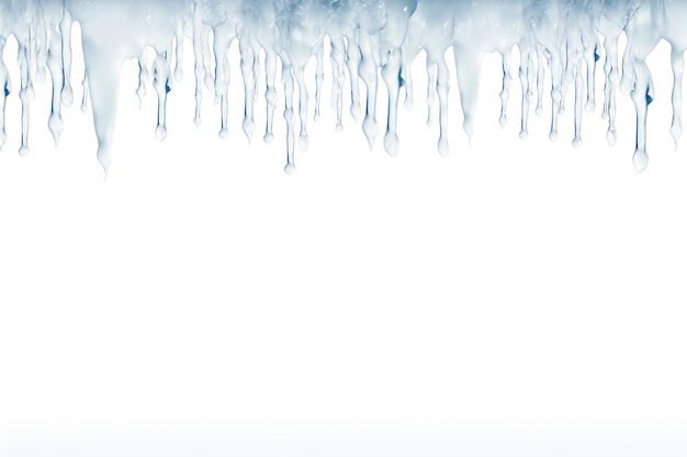 Icicles-Rand auf weißem Hintergrund mit leerem Kopienraum