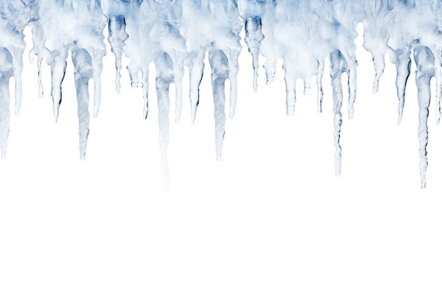 Icicles-Rand auf weißem Hintergrund mit leerem Kopienraum