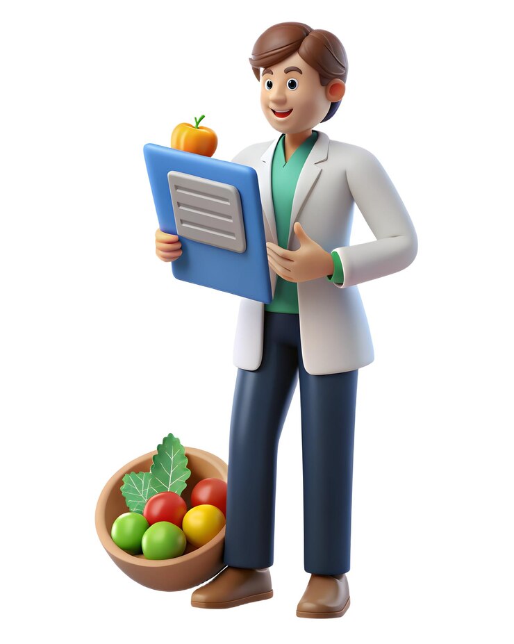 Foto icon 3d de nutricionista gravando diário alimentar para o dia mundial da alimentação com slide de câmera em bright office set