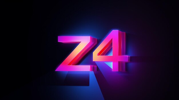 Icon 3D digital de 2024: Icon plano con luz y sombra brillantes.