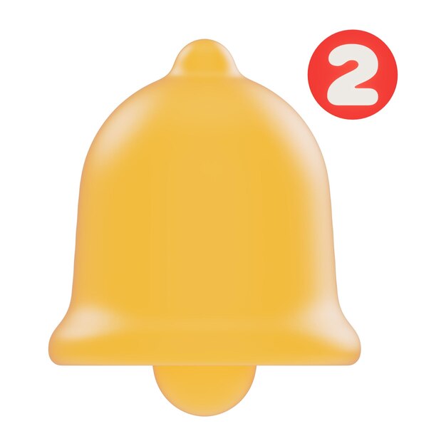 Icon 3D de notificación de la campana