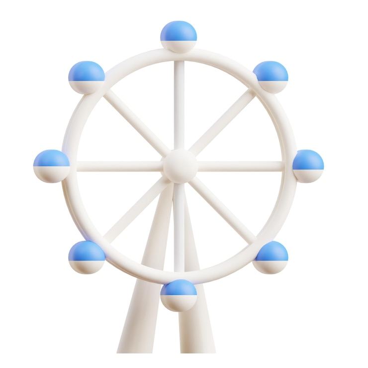 Foto icon 3d de la rueda gigante atracción del reino unido
