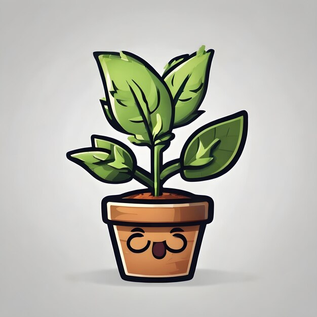 Foto icon cartoon planta de fundo