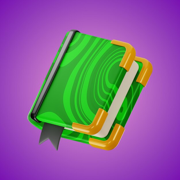 Foto icon de livro mágico de bruxas de halloween 3d em fundo isolado