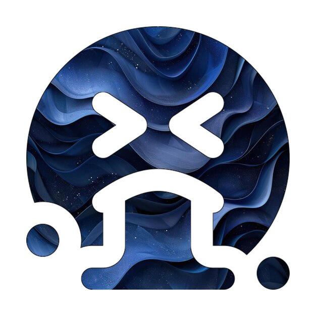 Icon eps face vomit azul gradiente desenho de estilo de fundo
