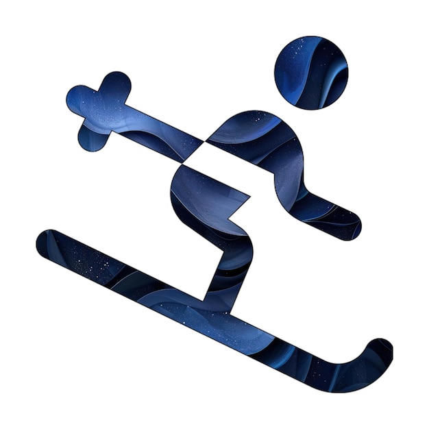 icon eps foto esquiando desenho de estilo de fundo de gradiente azul