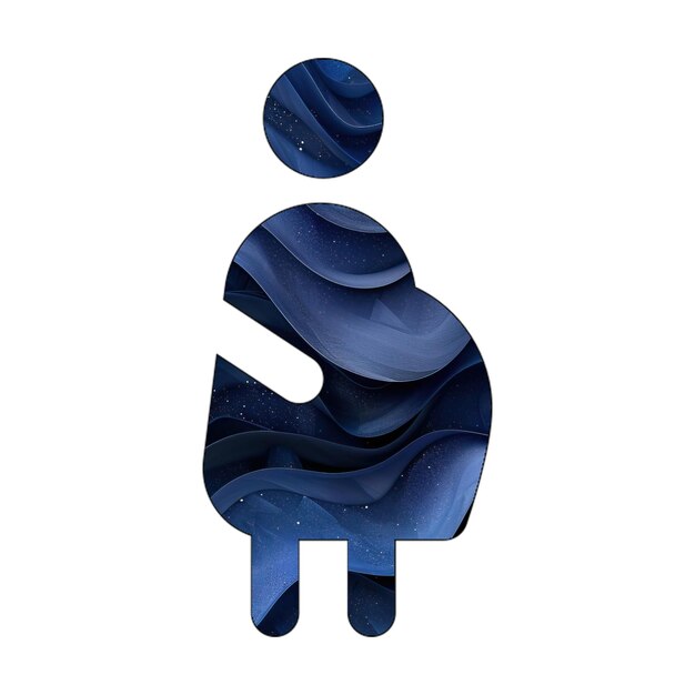 icon eps pessoa grávida desenho de estilo de fundo de gradiente azul