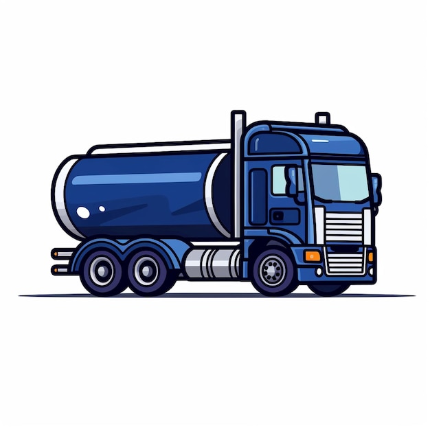 Icon Isotank Truck weiße und blaue Farben Logo Emblem Transport Truck