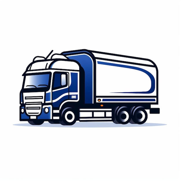 Icon Isotank Truck weiße und blaue Farben Logo Emblem Transport Truck
