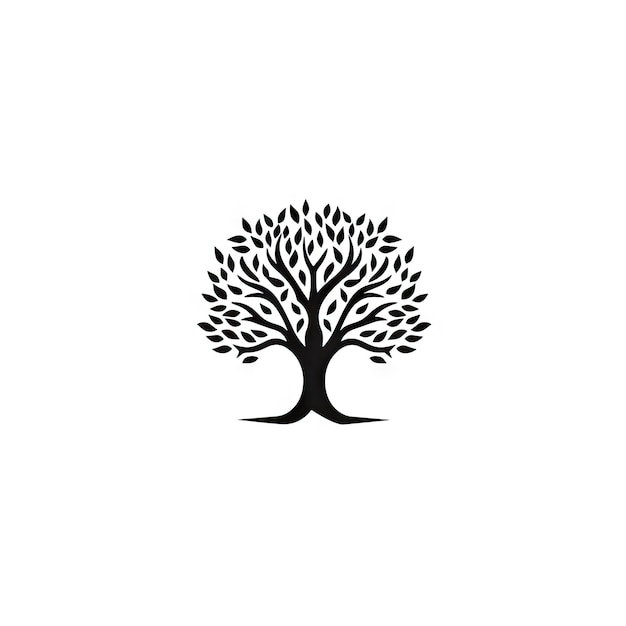 Icon Minimal Tree Symbol Tree Eco Bio Logo Organic Ecology Design Pictogram Natursymbol Umriss Natürliches Produktkonzept Generative KI-Illustration