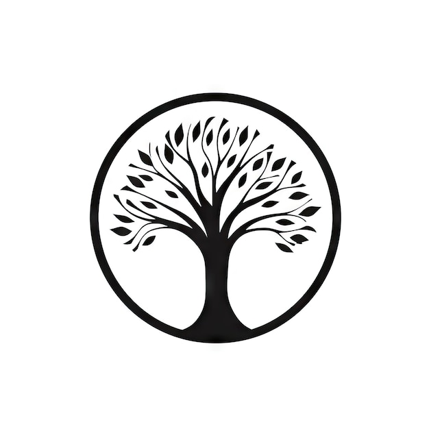 Foto icon minimal tree symbol tree eco bio logo organic ecology design pictogram natursymbol umriss natürliches produktkonzept generative ki-illustration
