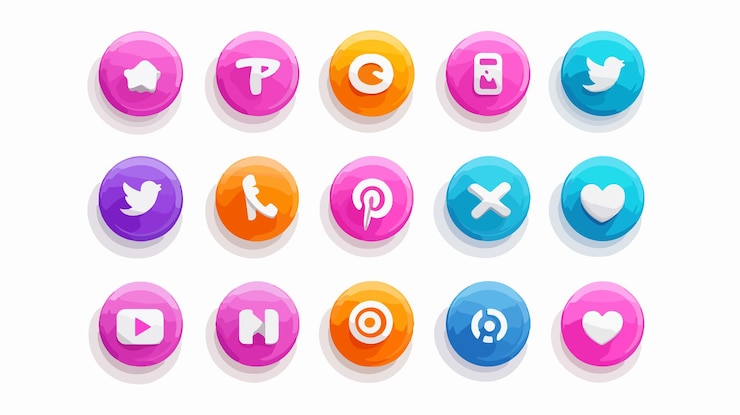Foto icon set social media vector-konzept von tiktok