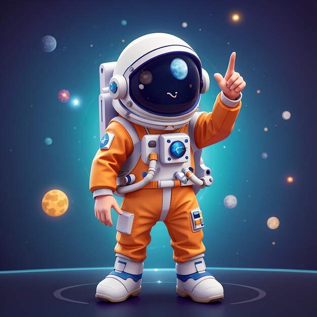 Icon Vector de dibujos animados de baile de astronauta lindo Ilustración Tecnología Ciencia Icon Concepto aislado Estilo de dibuj os animados de vector plano premium