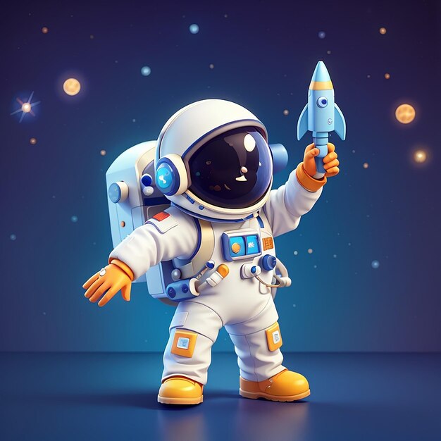 Icon Vector de dibujos animados de baile de astronauta lindo Ilustración Tecnología Ciencia Icon Concepto aislado Estilo de dibuj os animados de vector plano premium