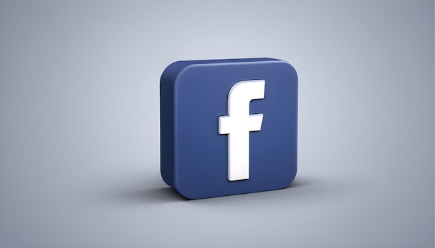 en una icona azul 3D a gran escala de Facebook de pie en la parte superior del avión