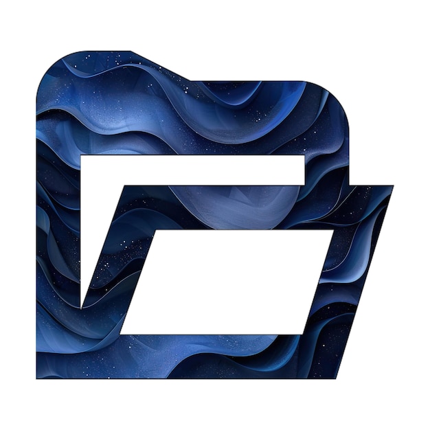 icona carpeta de fotos abierta diseño de estilo de fondo de gradiente azul