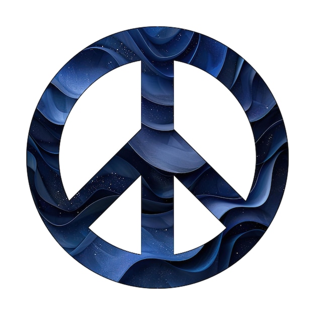 icona de paz desenho de estilo de fundo de gradiente azul