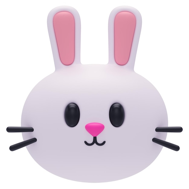 Ícone 3D de Emoji de coelho
