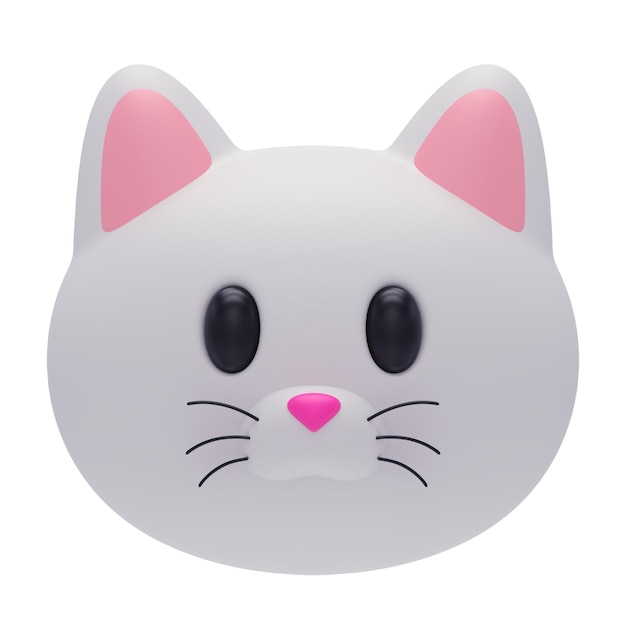 Baixe Emoji de Rosto de Gato Branco Fofo PNG - Creative Fabrica