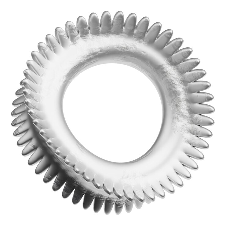 Foto ícone 3d de forma abstrata de metal isolado no fundo branco