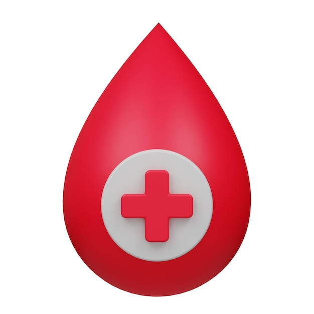 Ícone 3D do doador de sangue isolado no fundo branco