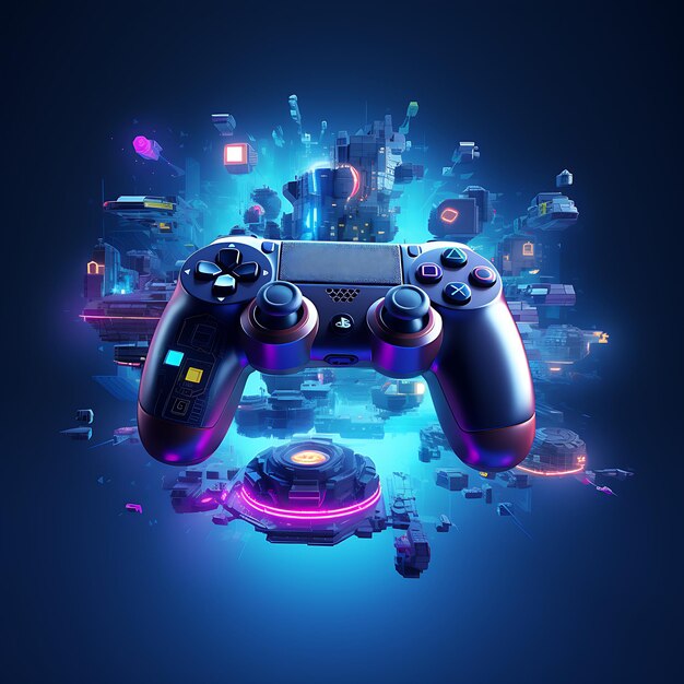 ícone 3D representando jogos e tecnologia
