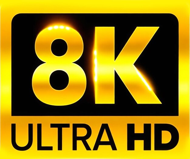 Foto Ícone 8k ultra hd vector 8k uhd tv símbolo do padrão de resolução de exibição de monitor de alta definição