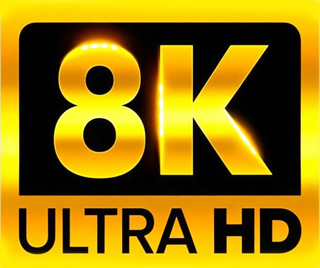 Foto Ícone 8k ultra hd vector 8k uhd tv símbolo do padrão de resolução de exibição de monitor de alta definição