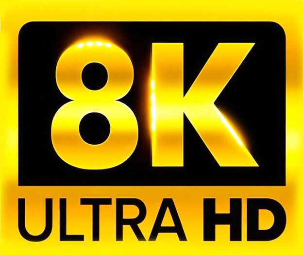 Foto Ícone 8k ultra hd vector 8k uhd tv símbolo do padrão de resolução de exibição de monitor de alta definição