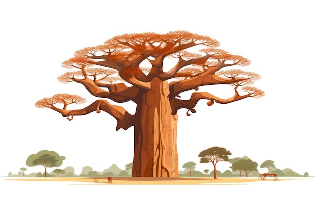 Foto Ícone da árvore baobab em fundo branco ar 32 v 52 id de trabalho 7b621e8323f3483ebf55e77737e1e8d8