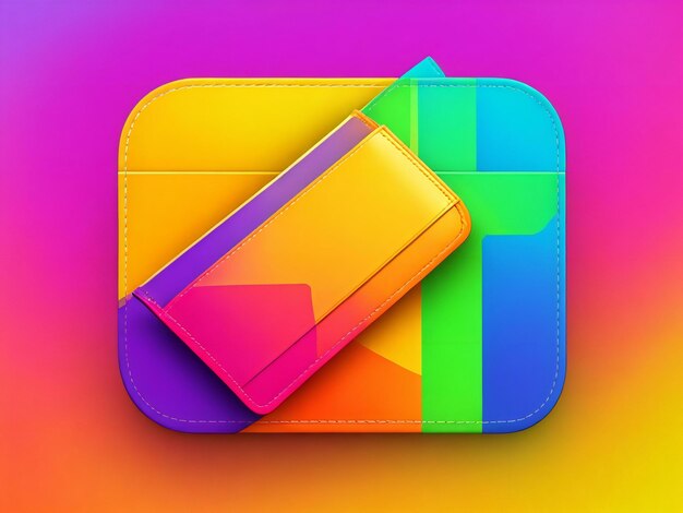 Foto Ícone de aplicativo de carteira de estilo 3d isolado em fundo colorido ai gerado