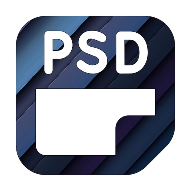 ícone de arquivo psd azul ciano textura diagonal escura