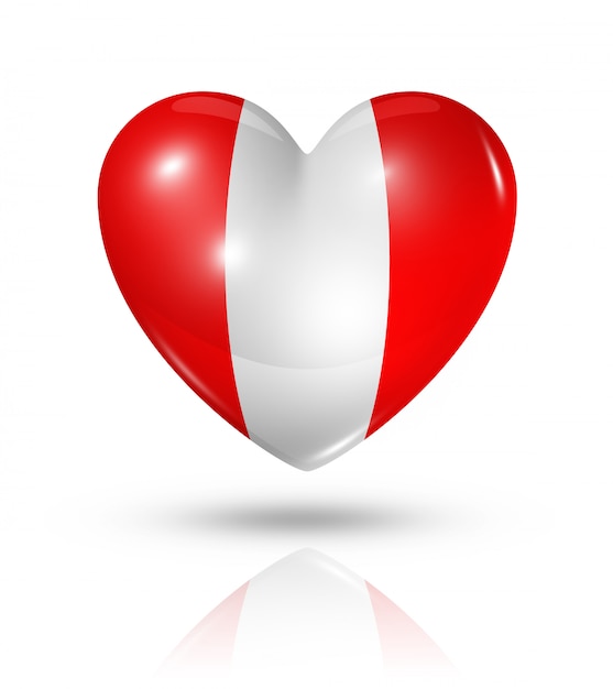 Ícone de bandeira do coração de amor peru