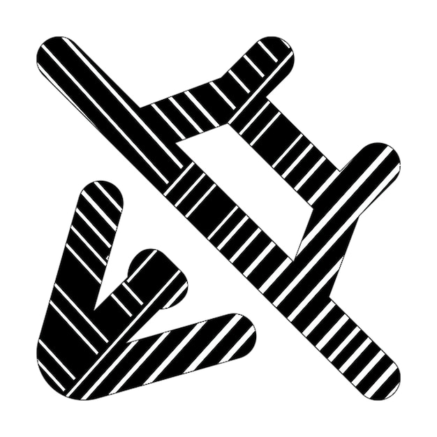 ícone de barra de caneta linhas diagonais pretas e brancas