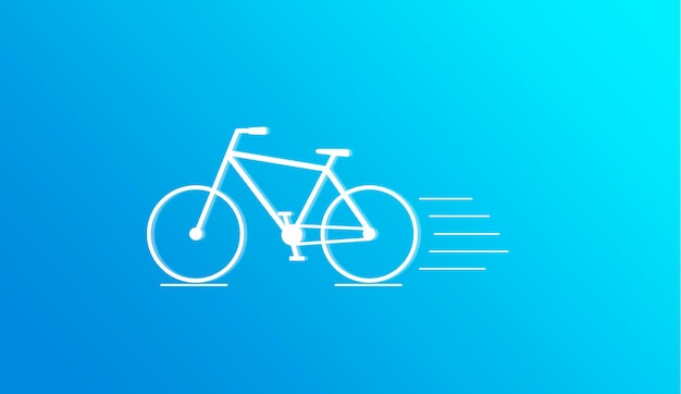 Foto Ícone de bicicleta no fundo azul