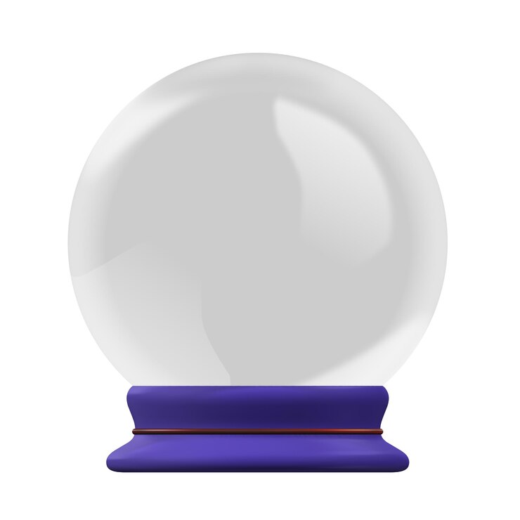 Foto ícone de bola de cristal baixo poli isolado em fundo branco renderização 3d