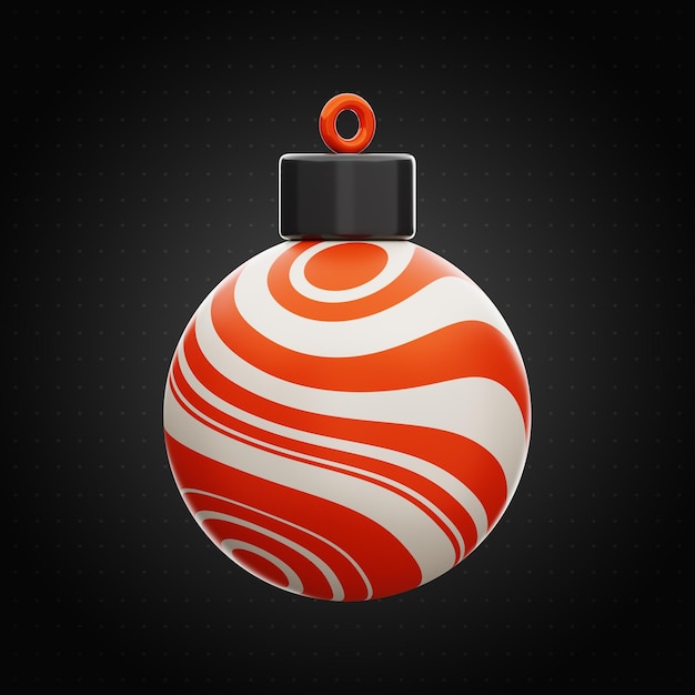 Foto Ícone de bola de decoração de árvore de natal premium renderização em 3d em fundo isolado