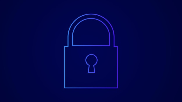 Ícone de cadeado cibernético do sistema de segurança Fundo de ilustração do ícone de cadeado cibernético de proteção de dados digitais