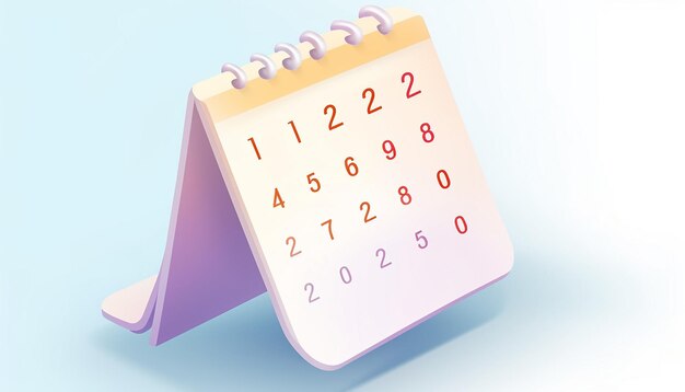 Foto Ícone de calendário cor pastel brilhante ui design isométrico fundo branco