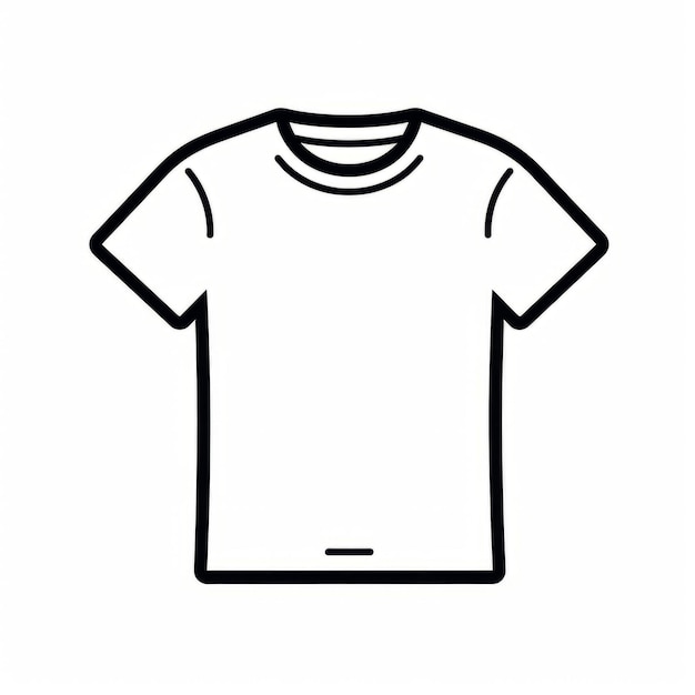 Foto Ícone de camiseta de contorno minimalista em monocromático preto e branco