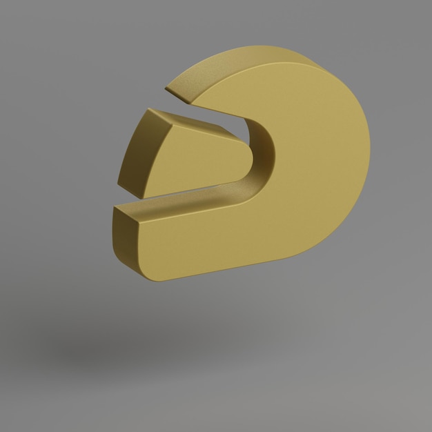 Foto Ícone de capacete símbolo amarelo ícones sociais em fundo cinza ilustração de renderização 3d